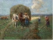 Franz Roubaud The hay card oil painting on canvas